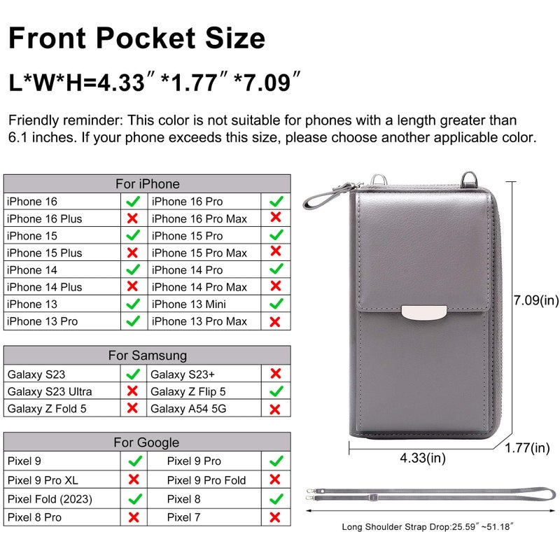 KUKOO Small Crossbody Bag Cell Phone Purse Wallet with Credit Card Slots for Women - Image 2